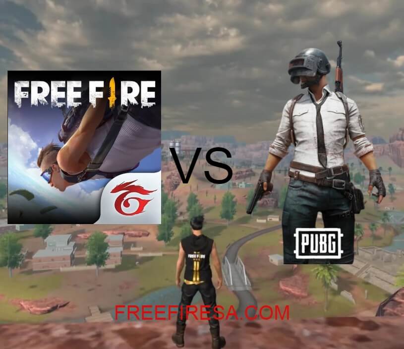 comparação Garena free fire Battle Royale vs PUBG 2023