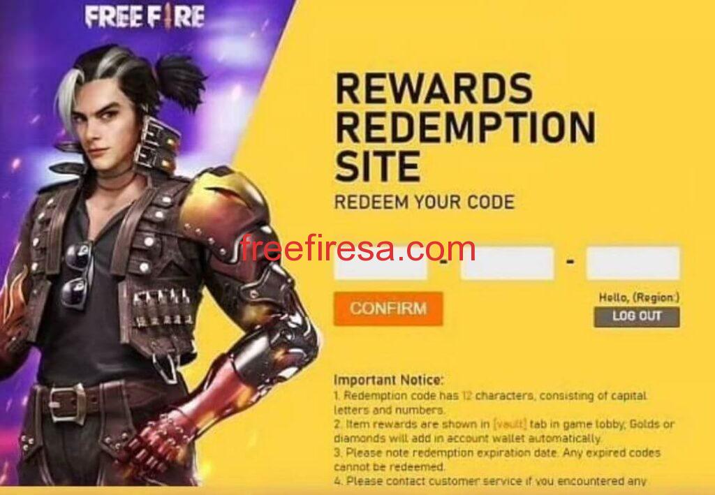 reward redemption site, Garena free fire codes